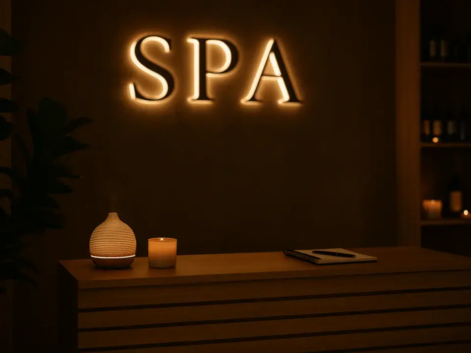 Pendik’te masaj salonunda loş ışıklı, mumlarla hazırlanmış dinlendirici spa ortamı